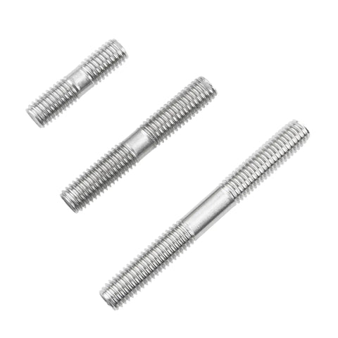 Three sizes of Beefy 16 Piece 304 Stainless Steel Double End Stud Bolts Kit with Nuts, M8 Threads, rust resistant