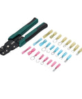 Top Tier Self Adjusting Ratchet Crimping Tool Kit With 200 Insulated Butt Connectors For Marine Electrical Wiring And Copper Terminals In AWG Sizes From 10 To 22 Making Your Boat Or Car Jobs Super Easy And Totally Secure, with connectors