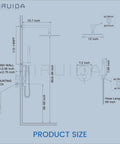 Diagram of High Pressure 12 Inch Rainfall Shower Head Set With Boss-Grade Brass Rough-In Valve dimensions and installation.