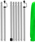 Adjustable Heavy Duty Tarp Poles Set Of 2, 90 Inch Telescoping Camping Poles with green carry bag, stainless steel