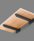 Rock Solid Wall Mounted Shelf Brackets Pack Of Two Heavy Duty Metal Supports Black Steel Finish 12 Inch Arms displaying shelf with brackets.