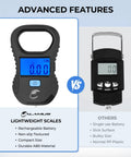 Comparison of Lightweight Digital Fishing Scale With USB Cable 55lb Capacity against another model, showing features.