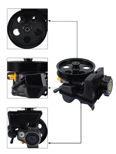 Power Steering Pump With Pulley And Reservoir For Ford Focus 2006 2007 2008 2009 2010 2011 Transit Connect 2010 2011 2.0L 2.3L 2.5L N7120153 20-74326 6S4Z3A674A 7S4Z3A674A