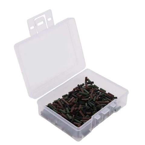 Top Shelf Copper Wire Rope Tube Connectors For Serious Angler Leader Rigging Saltwater Trolling And Bottom Fishing Crimp Sleeves 300 pcs in clear box.