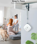 WiFi Thermometer Hygrometer With App Alerts And Real Time Temperature Humidity Monitoring 2.4GHz WiFi Bluetooth Sensor hanging in a room