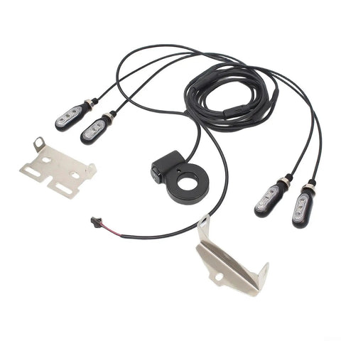 Rock Your Night Ride With This Super Bright 12 Volt E Bike Headlight Kit Featuring IP65 Waterproof Gears And Secure Snap Mount For Glowing 200 Lm LED Visibility So You Can Cruise Safe In Any Weather Without A Flak, 12V e-bike light kit with wiring and metal mounts