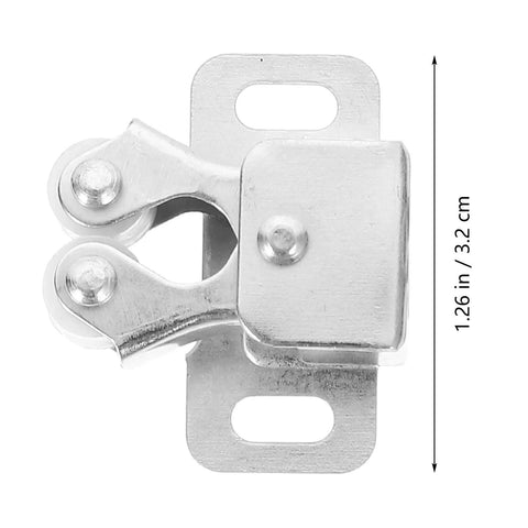 Close-up of a 20 Sets Cabinet Door Ball Roller Latch Locks For Wardrobes And Cabinets Iron Material With High Hardness And Smooth Silver Finish