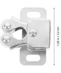 Close-up of silver metal latch from Cabinet Door Ball Catch Kit For Wardrobe And Cabinet Doors Metal Spring Latch With Easy Install