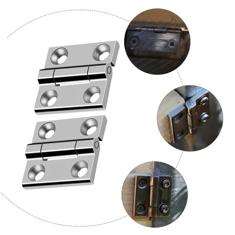 Heavy Duty 304 Stainless Steel Door Hinges Two Pack Industrial Grade Adjustable Cabinet And Door Hinges For Wood Furniture