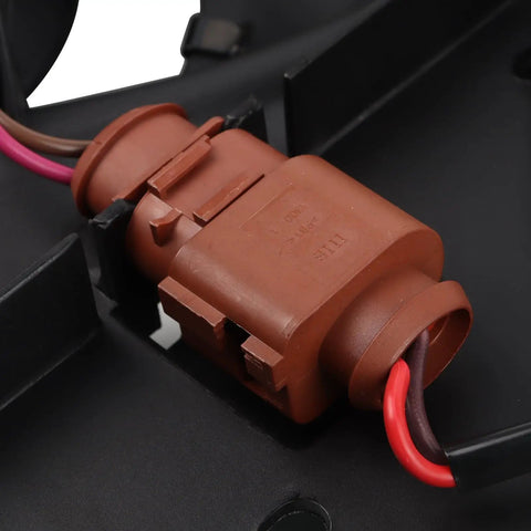 Top Tier Engine Radiator Cooling Fan Slick Replacement For Vw Jetta Passat Golf Tiguan And Audi wiring connector close-up