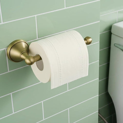 Old School Antique Brass Wall Mounted Toilet Paper Holder Without Cover In Brushed Bronze Finish 20 Cm Long retro vibe