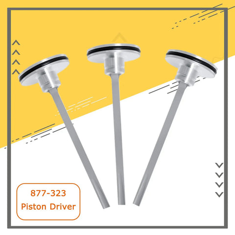 Three 877-323 Piston Driver for NR83 NR83A NR83A2 NR83A2S Framing Nailer Replacement Parts, silver with black rings.