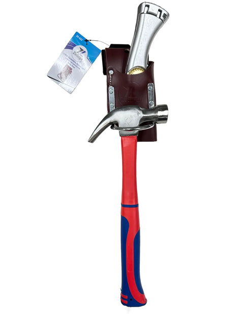Two-In-One Leather Tool Holder For Carpenters And Electricians Hammer And Pliers Holster With Belt Loop Fits Up To 3 Inch Belt