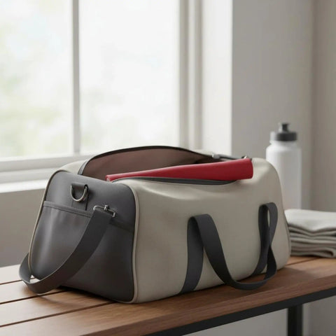 Gym bag with a Universal Fencing Handle Rubber Grip, Ergonomic Lightweight Replacement For Foil, Epee, And Sabre inside