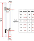 Rose Gold Clear Acrylic Door Handle Pull Push H Shape Glass Bar 39 Inch Modern Sliding Hardware Kit For Commercial Doors