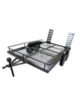 Heavy Duty Metal RC Trailer With Dual Axles And Integrated Suspension, Articulating Hitch For Off Road Towing
