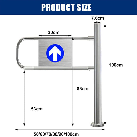 Heavy Duty Automatic Swing Gate With Bulletproof Metal Build And No Drama Crowd Control For Warehouses Retail Stores Libraries Smooth Auto Close Plus Left Opening Setup For Secure Access Solutions, dimensions and size guide.