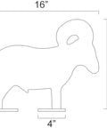 Half Scale Silhouette Targets Set For Rifles AR500 Three Eighth Inch Steel Knock Overs Four Piece Ram Turkey Pig Chicken Unpainted Heavy Duty Welded Two By Four Base NRA IHMSA Specs showing ram target dimensions