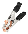 Solid US Style 500A Ground Clamp Welding Earth Clip With High Conductivity Copper Build And Electroplated Finish For Durable Manual Welder Jobs That Really Hold Up, showing detailed copper clamp and rubber grips.