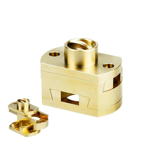 Upgrade Your 3D Printer With This Cool 2PC T8x8mm Oldham Coupling And Nut Set Perfect For Ender3 Or CR10 Z Axis Screw Builds To Ensure Super Smooth Printing Adventures And Top Notch Performance Today. gold metal T8x8mm Oldham coupling and nut set for 3D printer Z axis