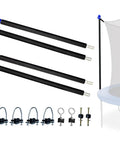 Premium Trampoline Net Poles Replacement Kit Featuring Heavy Duty Foam Padded Straight Uprights With Round Ends Fits 10 Through 16 Foot Spring Beds.