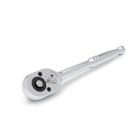 Chrome vanadium ratchet from 19-Piece Three-Eighths Inch Drive 6 Point SAE And Metric Mechanics Tool Set For Auto Repair And DIY.