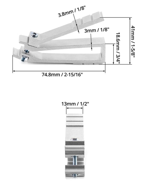 No Sweat Cage Nut Installer And Extractor For 19 And 10 Inch Server Racks heavy duty aluminum tool with dimensions labeled.
