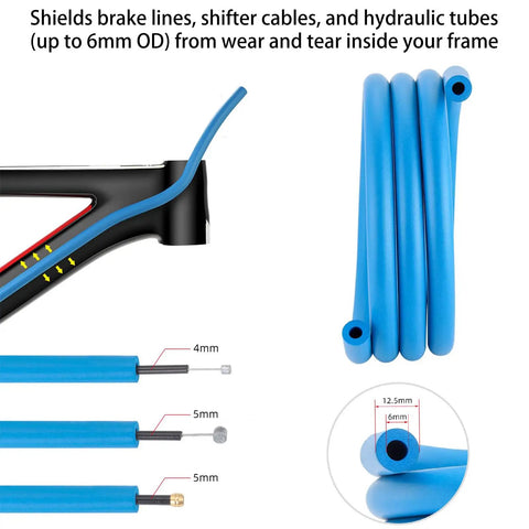 1.7m Internal Cable Damper Sleeve For Bike Frame 6mm Foam Inner Damper coiled and protecting cables from rattles and wear