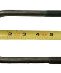 All-In-One Heavy-Duty U-Bolt Trailer Axle Spring Mount Kit For 5200 To 6000 Lb Axles Includes One-Half Inch U-Bolts Three By Six-And-A-Half Inch Brackets Bolt-On Rock-Solid Mounting For Secure Trailer Suspension. one U-bolt measured with tape