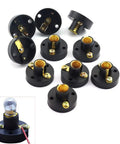 25 Pack E10 Mini Bulb Holders For LED Halogen And CFL Bulbs Screw Type Light Socket Mounting Bracket Round Lamp Base