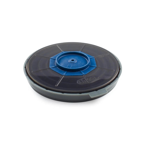 Collapsible Pour Over Travel Coffee Maker With Silicone Cone Dripper compacted for easy travel use, side angle view