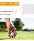 Three Piece Golf Ball Display Case Set, Durable Plastic Ball Storage Boxes For Easy Transport, golfer placing ball on tee