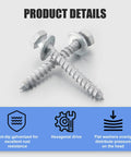 Heavy Duty Wood Lag Screws Kit Three Eighths Inch By Three Inches Hex Head Lag Bolts With Washers Hot Dip Galvanized Four Pack