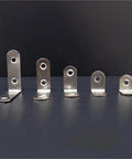 Built Like A Tank Heavy Duty Stainless Steel L Corner Brackets 40 Pack showing various sizes for DIY furniture upgrades.
