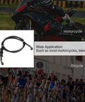 Universal 120cm Braided Steel Motorcycle Hydraulic Line Clutch Oil Pipe Black PVC Fuel Hose Replacement for Pit Dirt ATV Motocross