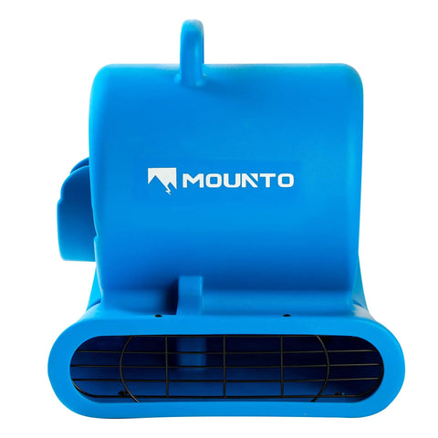 Powerful One Third HP Air Mover Blower With 2000 CFM For Quick Carpet And Floor Drying, front view of blue unit