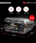 Fireproof And Waterproof Document Safe With Key Lock For Cash Passport And Jewelry 16.5 W X 14.8 D X 7.6 H Black 0.36 Cu Ft