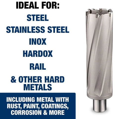 CS Unitec 9-1-121 C TCT annular cutter, 21/32 in dia x 1 in depth, carbide-tipped, Weldon 3/4 in shank