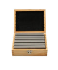 Pro Grade Heavy Duty Parallel Setup Blocks 12 Pack Alloy Steel Gauge Kits For Cnc Milling Router Table Saw Precision Machining Tool Shop Ready Gear Bundle displayed in wooden case.