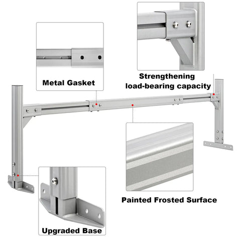 Heavy Duty Roof Ladder Rack For Open And Enclosed Trailers Adjustable Fit For 5.7 To 8.1 Foot Width 800 Pound Load Bearing Aluminum Tubes With Reinforced Base Plate For Built To Last Stability And Durability, aluminum rack detail