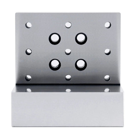 Rock Solid Precision Steel Angle Plate 4x4x4 Inches, 1-1/4 Inch Thick, Ground Flat to 0.0002 Inch, Hardened to HRC58-62, 13 Holes 1/4-20 Tapped, Machining Fixture for Milling and Assembly