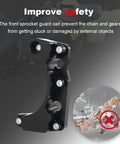 Heavy Duty Pom Chain Cover Engine Case Protector Guard For Yamaha Raptor 700 And 700R 2006 2019, black plastic sprocket shield.