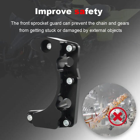 Heavy Duty Pom Chain Cover Engine Case Protector Guard For Yamaha Raptor 700 And 700R 2006 2019, black plastic sprocket shield.