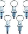 Hella Tough M10 Carbon Steel Spring Plunger With Pull Ring, 5 pack of indexing pins with 6mm pin for quick release locking.