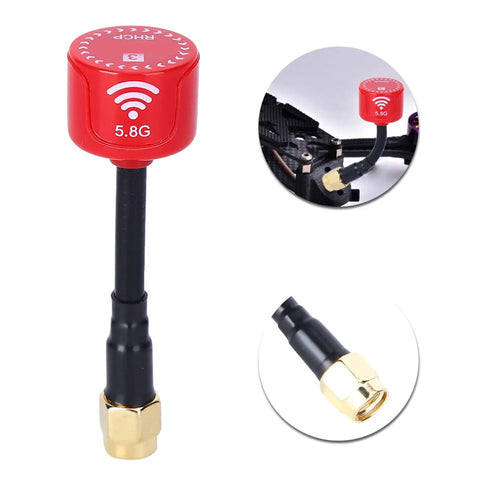 5.8GHz 3dBi RHCP FPV Antenna For RC Racing Drones And Long Range Quadcopters Red RP SMA Inner Hole Easy Install Low Feeder Loss