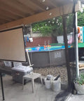 See Through Mosquito Netting For Patio And Porch 60x120 Inches Black DIY Insect Barrier Mesh installed on a patio