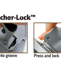 Using Pinscher-Lock feature on 9 Inch Radial Drywall Sander Kit for easy attachment and secure operation.