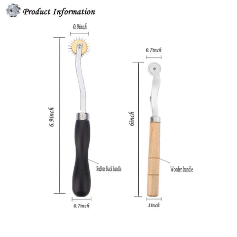 Two Pack Tracing Wheel and Pounce Wheel Set for Paper Perforation and Pattern Making, Rugged Cardboard Perforator Tools