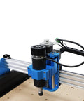 Pro Grade 110V 500W CNC Router Engraving Machine with USB Power Supply showing ball screw and 42 stepper motor close-up