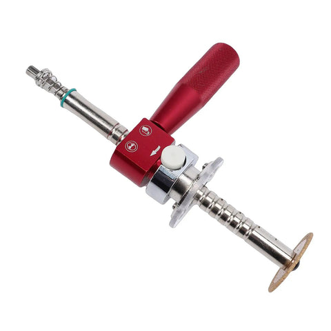 Inside Pipe Cutter Kit For 6 To 105mm Pipes, Adjustable Wall Cutter Tool with red handle and quarter inch connection rod.
